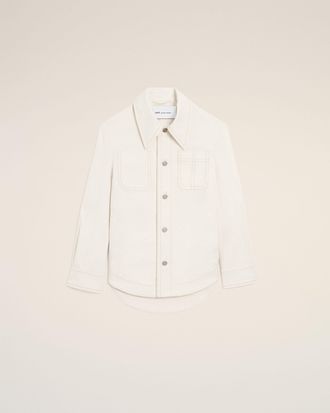 Ami White Cotton Worker Buttoned Jacket White - XXS - Unisex