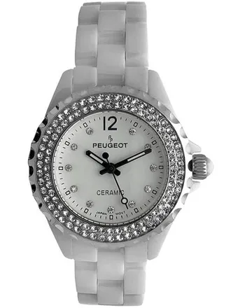 Peugeot Luxury Genuine Ceramic Crystal Watch - 36MM in Silver at Nordstrom