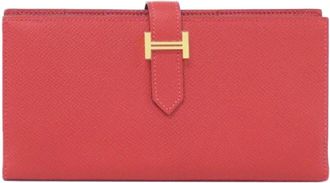 Herm&egrave;s Rouge Casaque Epsom Leather Long Wallet (Bi-Fold) (Pre-Owned)