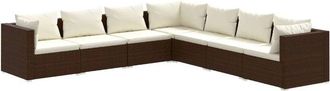 vidaXL 7 Pcs Lounge Garden Lounge Con Almohada