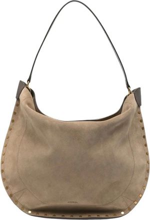 Isabel Marant Oskan Hobo Soft - Dames - Schoudertassen - Beige - ONE Size - Leer - Tassen