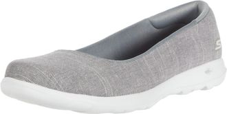 Skechers Womens GO Walk LITE-136001 Ballet Flat, Gray, 9.5 Medium US
