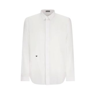 Dior Casual Shirts, male, White, S, Shirt with Bee Embroidery