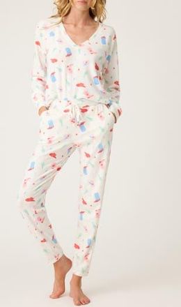 PJ Salvage America Long Sleeve Pajamas in Ivory at Nordstrom Rack, Size X-Small