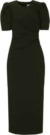 Carolina Herrera Jurk met pofmouwen - Dames - Casual kleedjes - Groen - S - Leer - Kleedjes