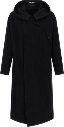 Yohji Yamamoto Jassen, Heren, Zwart, S, Wol, Hooded Coat