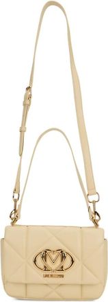 Love Moschino Bolso de Hombro Acolchado con Placa de Logo - Bags - Mujer - Beige - ONE SIZE