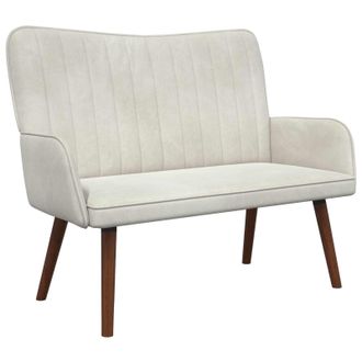 vidaXL Sof&aacute; De 2 Plazas Crema 115 X 61 X 87 Cm Terciopelo Vidaxl