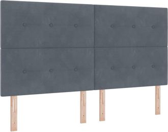 vidaXL Cabecero Con Luces De Tiras Led Ajustable Gris 90 Cm Terciopelo Vidaxl