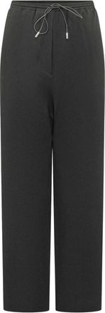 Lanvin Wijde broek - Dames - Wijde Broeken - Zwart - L - Wol - Broeken