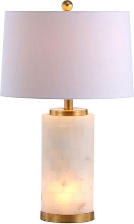 Jonathan Y Designs Eliza 25.5 Alabaster LED Table Lamp, White/Gold Leaf in White/Gold Leaf at Nordstrom