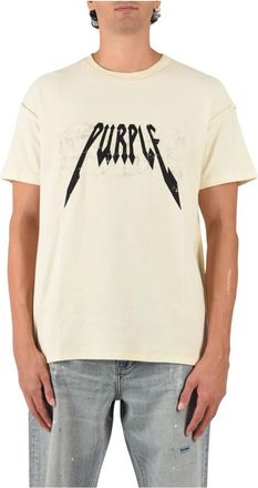 Purple T-shirt girocollo con logo frontale - Tops - Hombre - Blanco - M