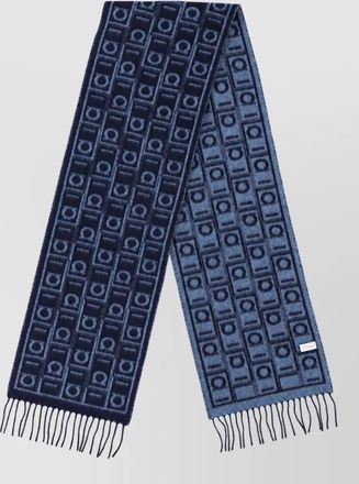 Ferragamo cashmere virgin wool logo-pattern scarf