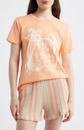 Rip Curl Moon Cotton Graphic T-Shirt in Papaya at Nordstrom, Size Xx-Small