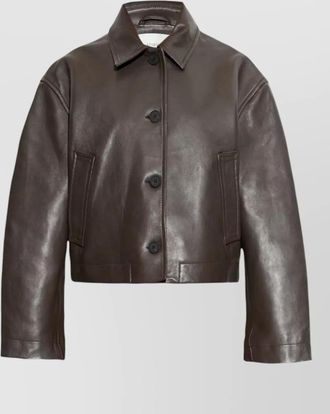 STUDIO NICHOLSON lambskin cropped jacket