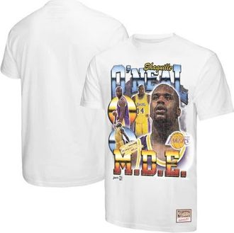 Mitchell & Ness Mens Mitchell & Ness Shaquille ONeal White Los Angeles Lakers Commemorative Collage T-Shirt at Nordstrom, Size Medium