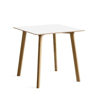 HAY Copenhague CPH Deux 210 2.0 Esstisch 75 x 75 cm, Eiche matt lackiert / Laminat pearl white