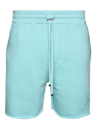 Amiri logo raw hem shorts - Blue