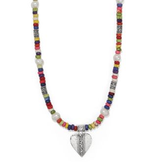 Brighton Womens Mingle Medley Petite Beaded Necklace In Silver-Multi