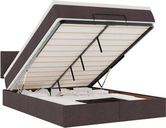 vidaXL Vidaxl - Estructura Cama Otomana Colch&oacute;n Tela Marr&oacute;n Oscuro 140x200cm