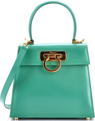 Ferragamo Gancini Convertible Top Handle Bag Leather Mini