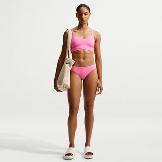 Nike Womens Swim Effortless Essential Sling Bikini Bottom in Pink | NESSF246-663