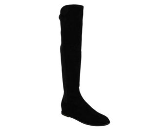 Stuart Weitzman Womens Black Mainline Suede Hidden Wedge Knee-High Boot (5 M)