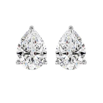 Diamond2Deal 3 Ct Pear Cut Lab Grown Diamond Stud Earrings 14k White Gold VS Clarity, F-G Color