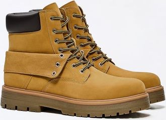 Bershka Stivaletti stringati color cuoio-Marrone