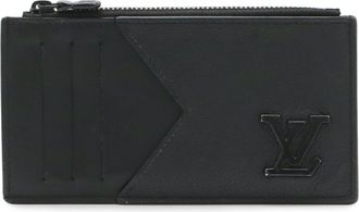 Louis Vuitton Black Noir Leather Coin Purse/Coin Case (Pre-Owned)