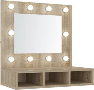 vidaXL Mueble con espejo y luces led roble Sonoma 60x31,5x62 cm Vidaxl