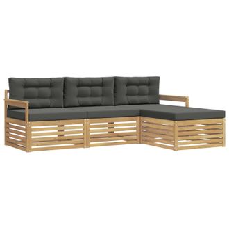 vidaXL Conjunto De Sof&aacute;s De Exterior 4 Pcs Blanco Y Antracita Vidaxl