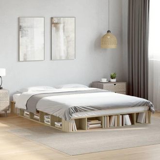 vidaXL Vidaxl - Estructura De Cama Madera De Ingenier&iacute;a Roble Sonoma 160x200 Cm