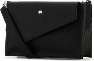 Montblanc Mens Black Leather Crossbody Bag 000 Borse A Secchiello