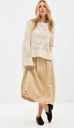 BOSS Womens Tie side slits openwork sweater