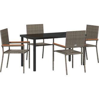 vidaXL Conjunto De Comedor De Jard&iacute;n 5 Pcs Gris Polirat&aacute;n Vidaxl