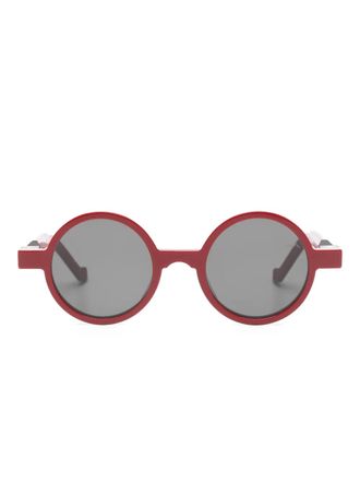 Vava round-frame sunglasses - unisex - Acetate/Aluminium - 46 - Red