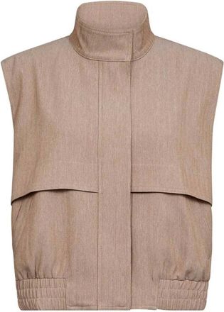 Co'Couture Jassen, Dames, Beige, L, Leer, Marlo CC Vest