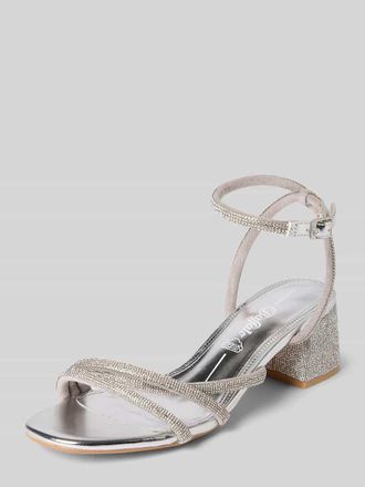 Buffalo Sandalette mit Ziersteinbesatz Modell LILLY SPARK in Silber, Gr&ouml;&szlig;e 36