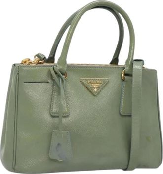 Prada Pre-owned Handbags, female, Green, Size: ONE SIZE Pre-owned Leather Handbag