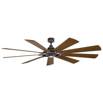 Netlighting Gentry XL Ceiling Fan Weathered Zinc 216cm Dimmable LED Remote in Grey