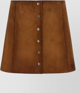 Miu Miu suede paneled mini a-line skirt