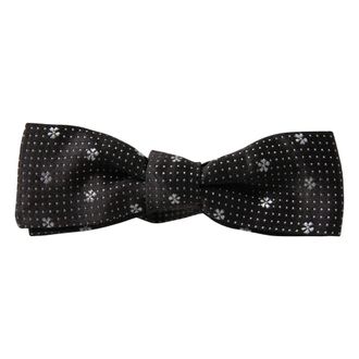 Dolce & Gabbana Accessoires, Heren, Grijs, ONE Size, Patroon Strik Knoop Zelfstrikker Zijde Verstelbaar
