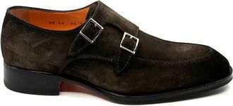 Santoni Carter Double Buckle - Heren - Nette schoenen - Bruin - 39 1/2 EU - Leer - Schoenen