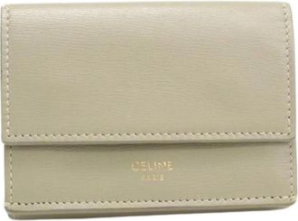 Celine Pre-owned Tri-fold Portemonnee - Dames - Vintage Accessoires - Beige - ONE Size - Leer - Vintage