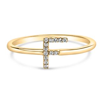 House of Brilliance 10K Gold Diamond Accent Initial A-Z Ring