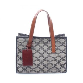 Celine Black Brown Canvas Leather Handbag Tote Bag (Pre-Owned)