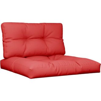 vidaXL Cojines Para Palets 2 Unidades Tela Rojo Vidaxl