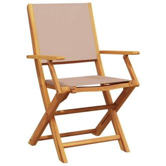 Berkfield Home Beautiful 3 Piece Bistro Set Taupe Fabric & Solid Wood