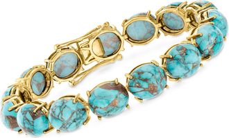 Ross-Simons Mohave Turquoise Bracelet in 18kt Gold Over Sterling